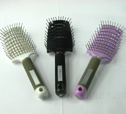 Denominando a escova de cabelo curvada do salão de beleza de Detangle do respiradouro com PC + Pin de nylon